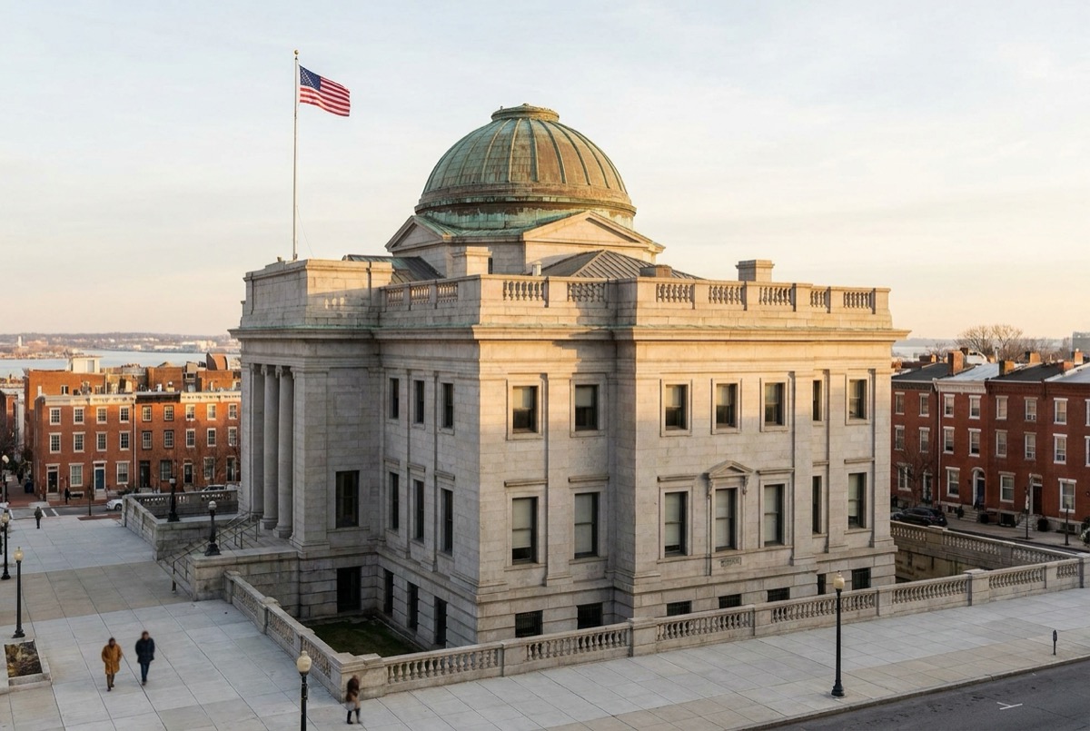 Structured settlement transfer court venue in Baltimore, Maryland - illustrative courthouse view