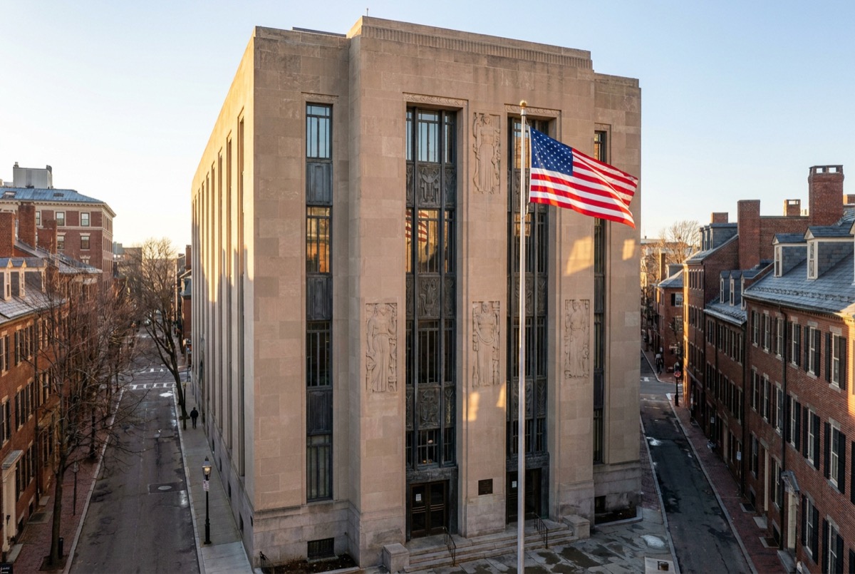 Structured settlement transfer court venue in Boston, Massachusetts - illustrative courthouse view