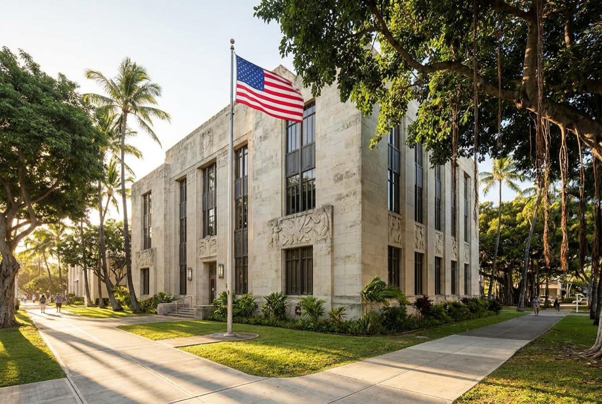 Structured settlement transfer court venue in Honolulu, Hawaii - illustrative courthouse view