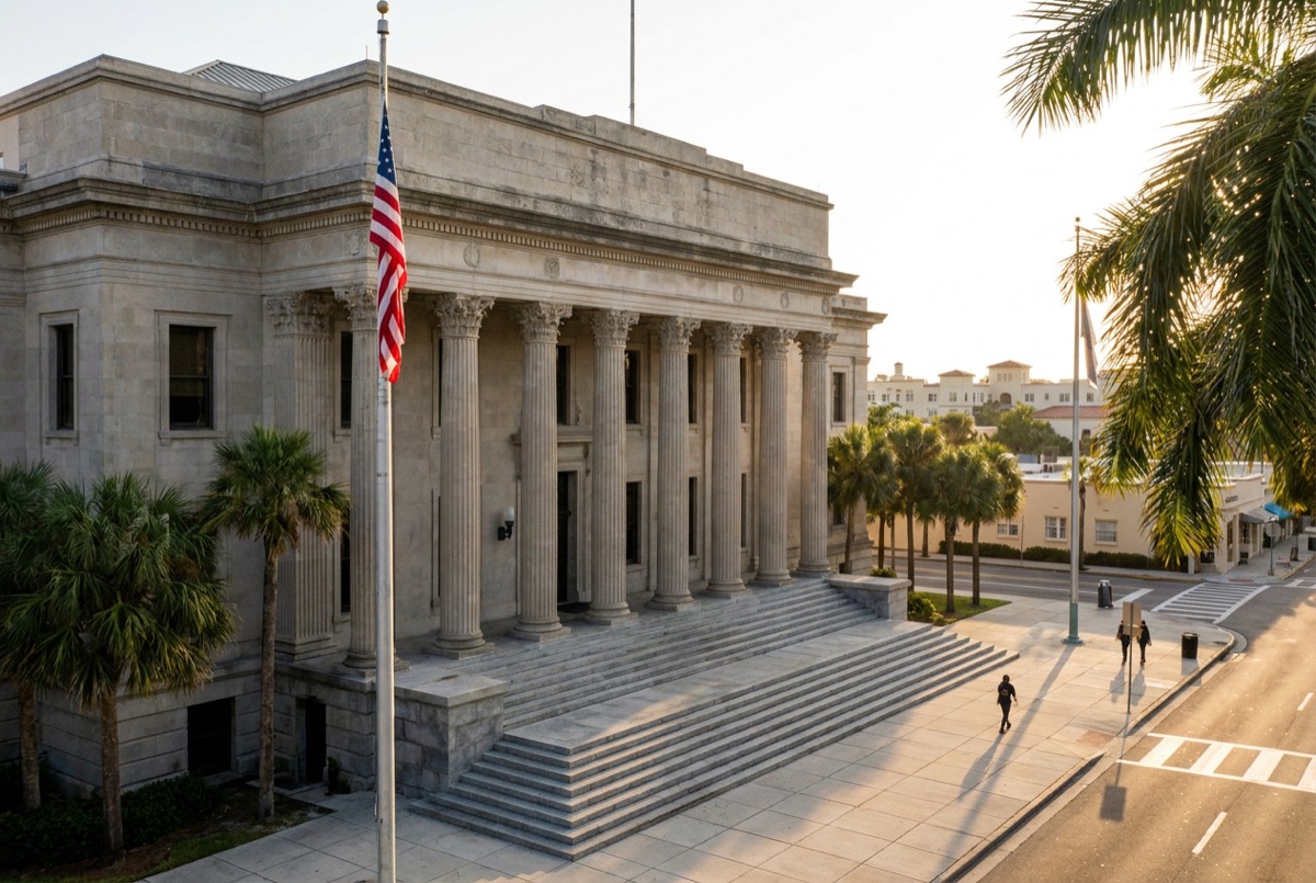 Structured settlement transfer court venue in Miami, Florida - illustrative courthouse view