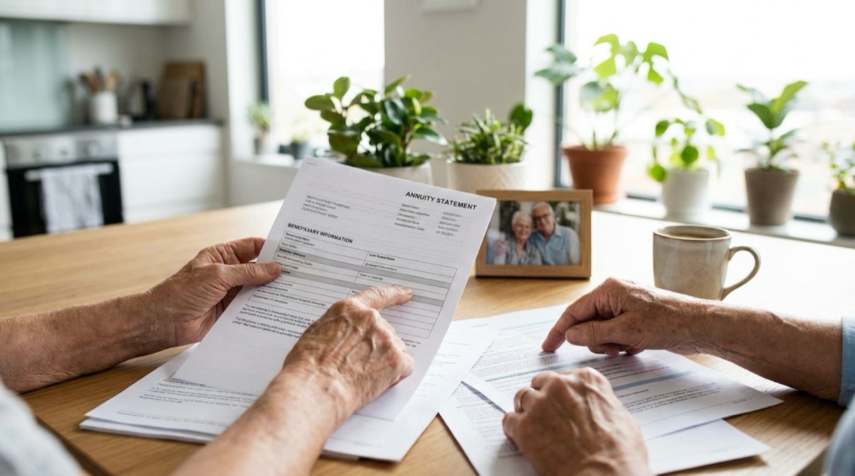 inherited annuity - reviewing an annuity statement at home