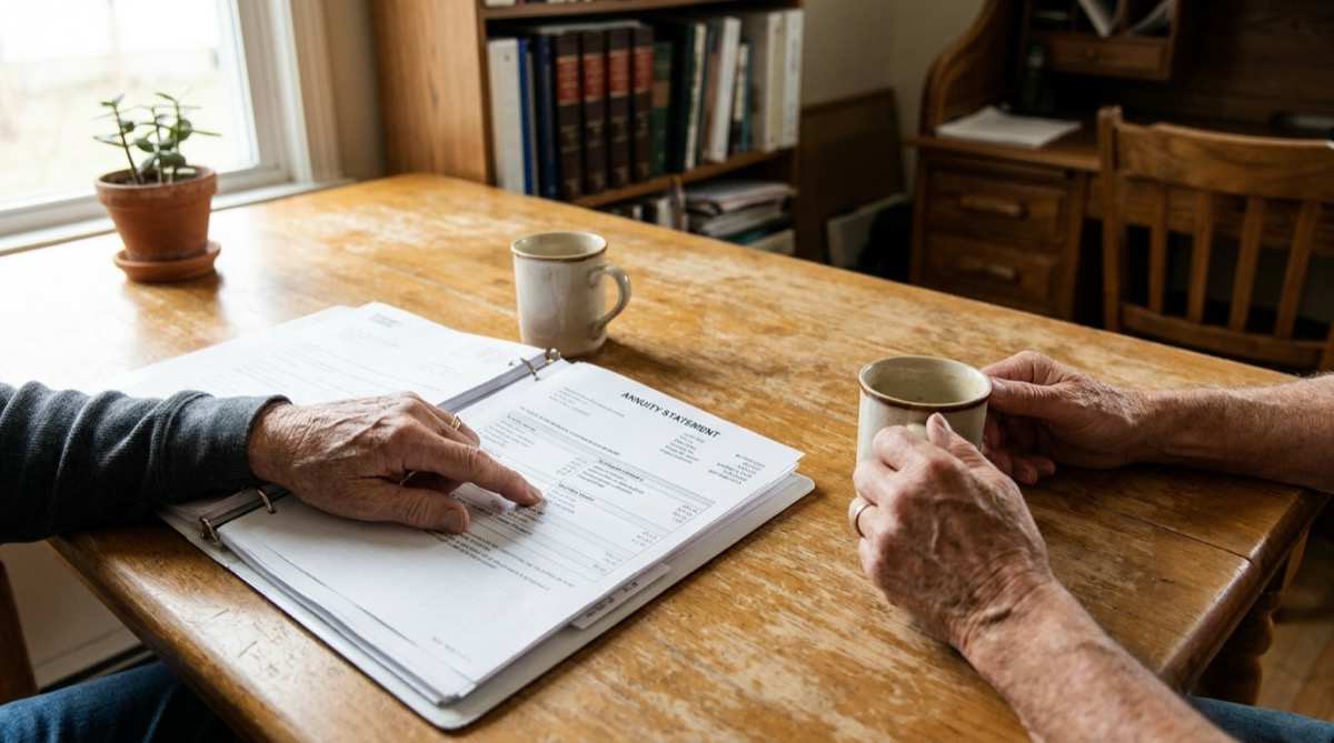 state guaranty associations annuities - reviewing an annuity statement at home