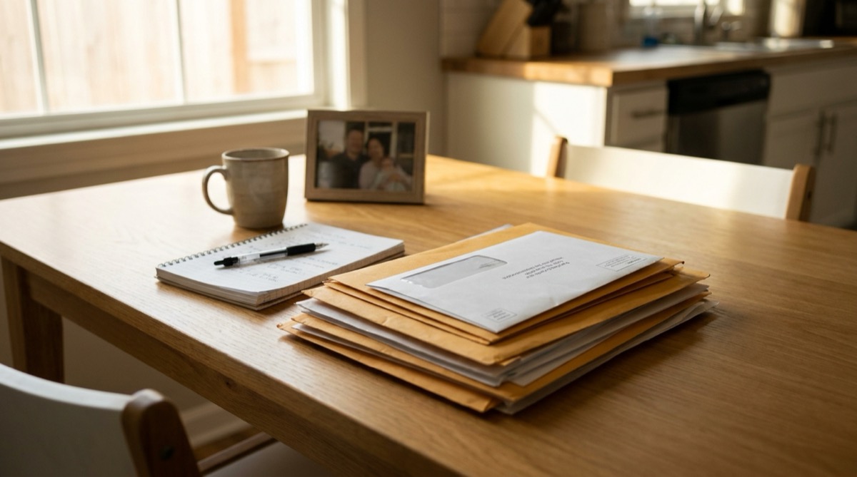 wrongful death settlement payments - benefit paperwork on the family table